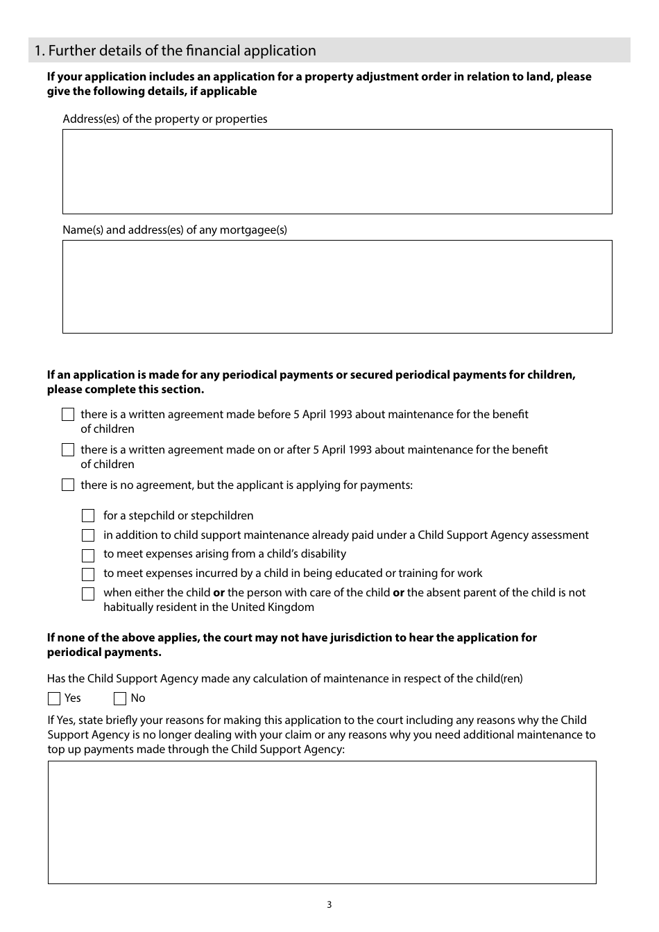 Form A Notice of Intention to Proceed With a Financial Application to Which the Standard Procedure Applies - United Kingdom, Page 3