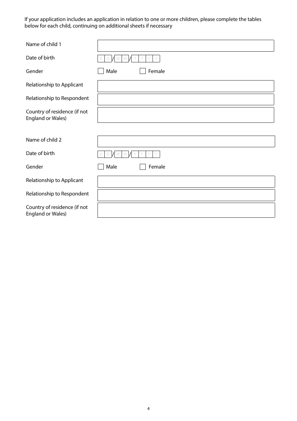 Form A Notice of Intention to Proceed With a Financial Application to Which the Standard Procedure Applies - United Kingdom, Page 4