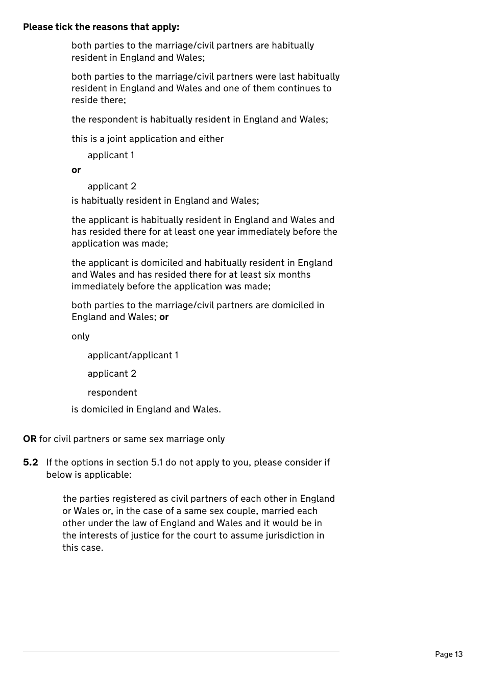 Application for a Divorce or Dissolution (Ending a Civil Partnership) - United Kingdom, Page 13