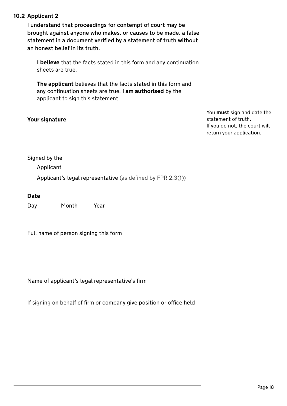 Application for a Divorce or Dissolution (Ending a Civil Partnership) - United Kingdom, Page 18