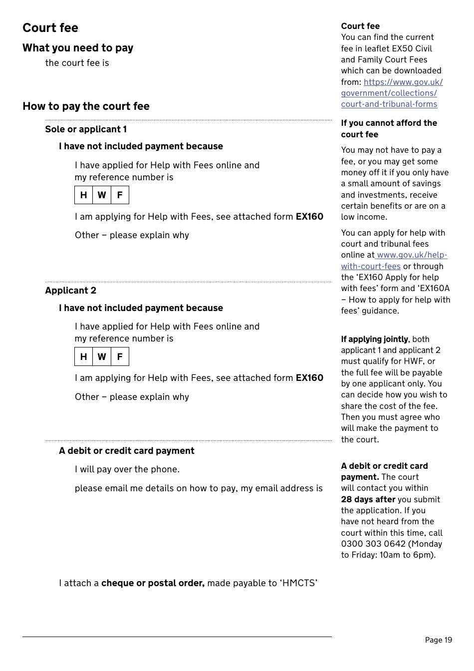 Application for a Divorce or Dissolution (Ending a Civil Partnership) - United Kingdom, Page 19