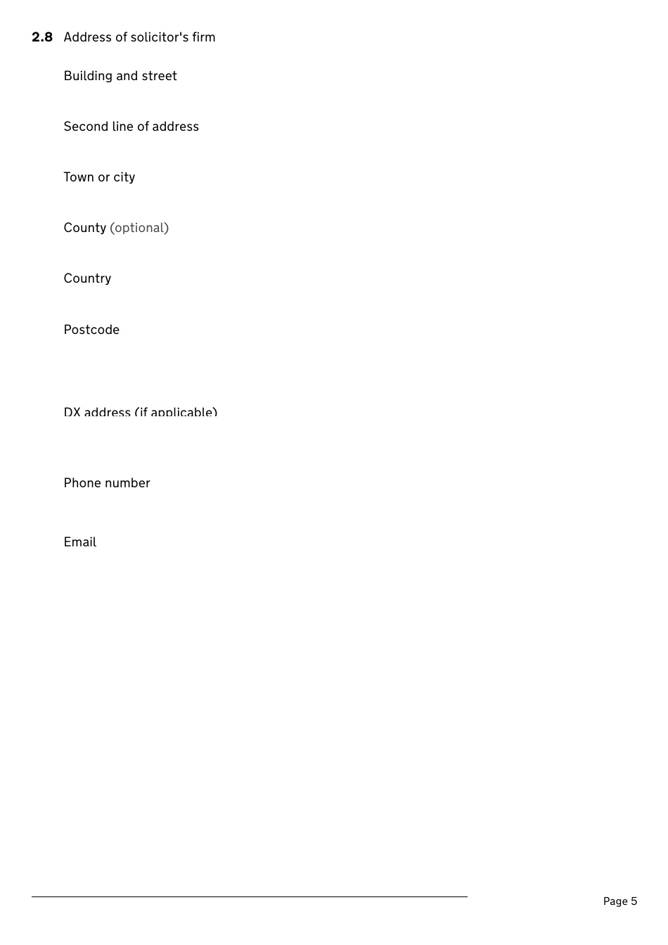 Application for a Divorce or Dissolution (Ending a Civil Partnership) - United Kingdom, Page 5
