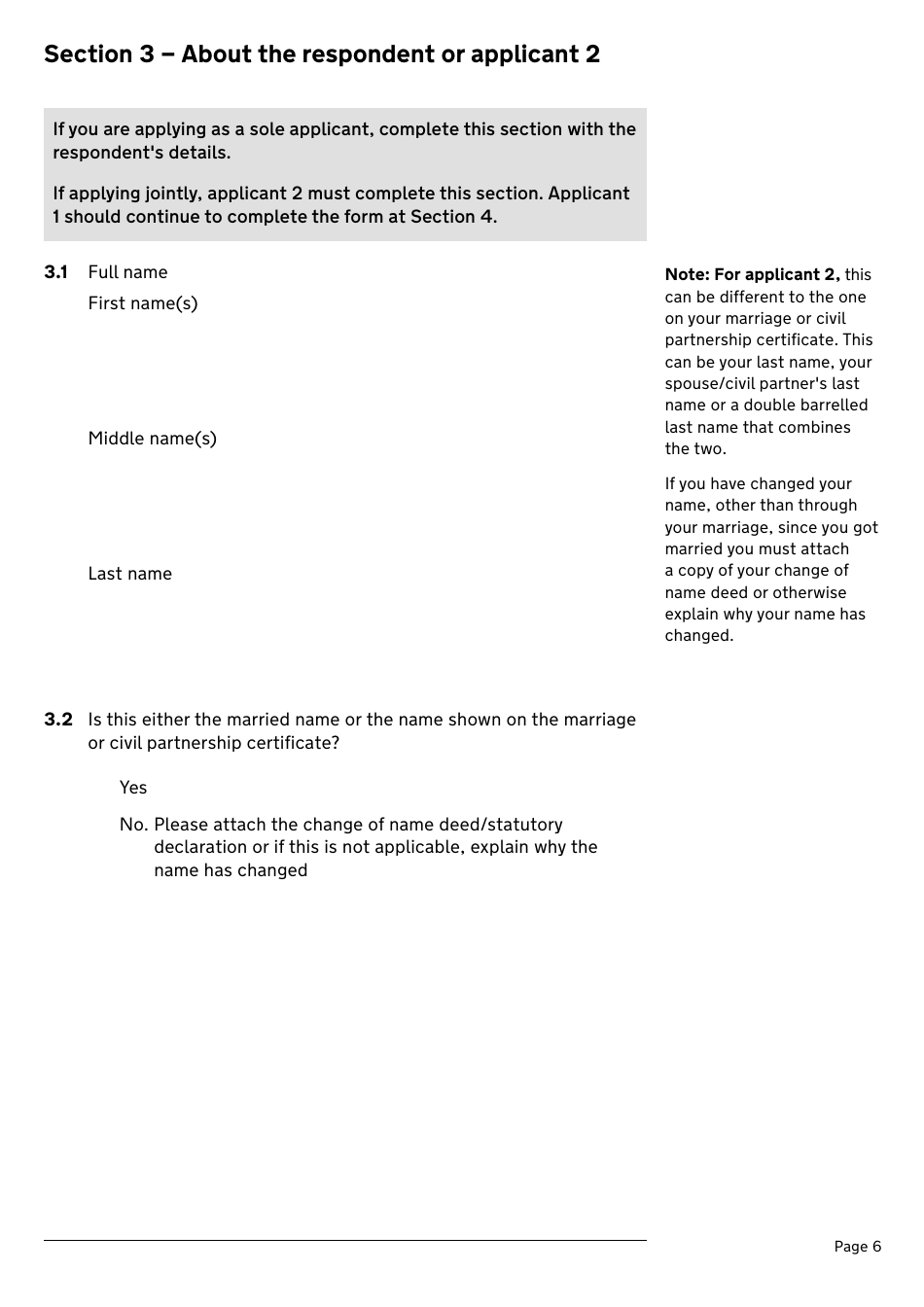 Application for a Divorce or Dissolution (Ending a Civil Partnership) - United Kingdom, Page 6