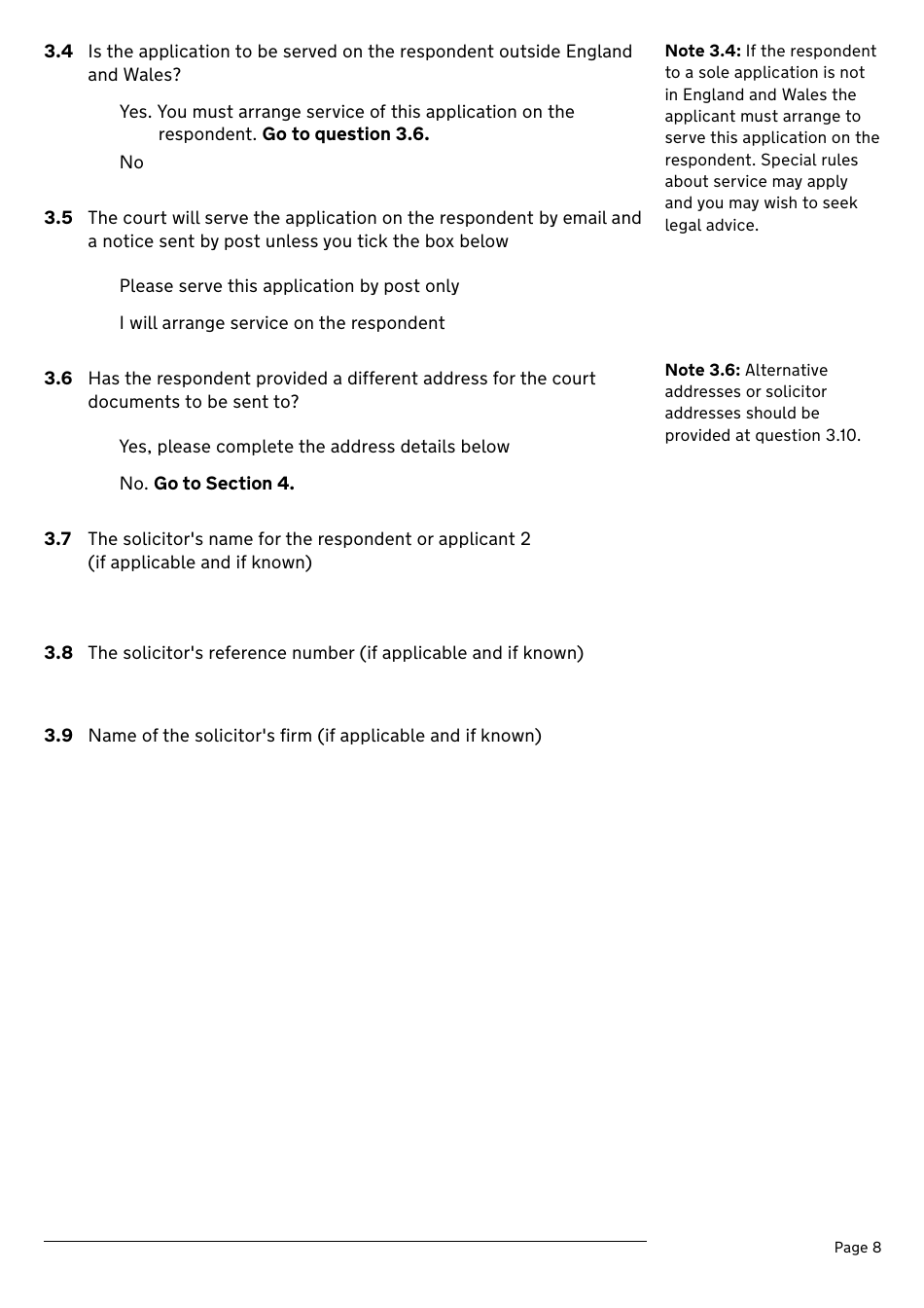 Application for a Divorce or Dissolution (Ending a Civil Partnership) - United Kingdom, Page 8
