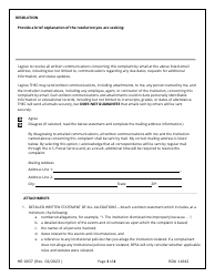 Form HE-0037 Request for Complaint Review - Tennessee, Page 3