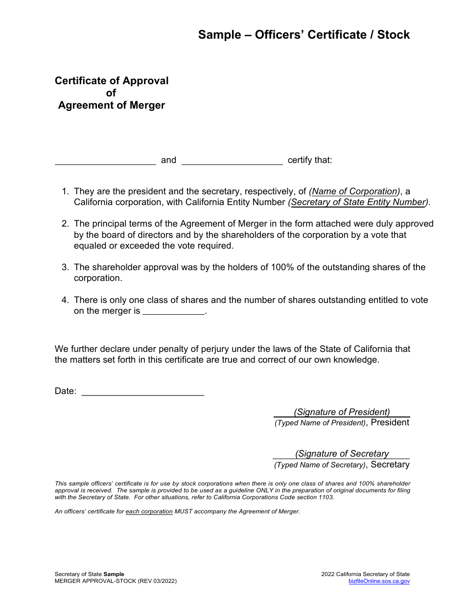 Corporate Mergers Samples - California, Page 4