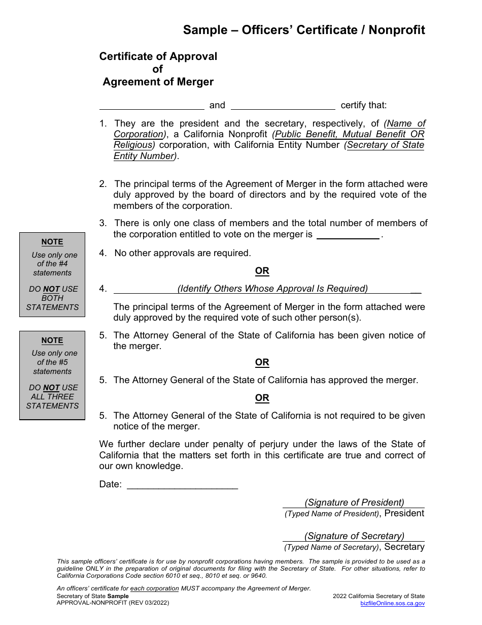Corporate Mergers Samples - California, Page 6