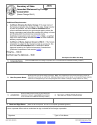 Form ASDC Amended Statement by Foreign Corporation (Name Change Only) - California, Page 2