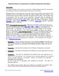 Restated Articles of Incorporation of California Nonprofit Corporations - California, Page 3