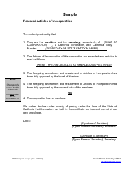 Restated Articles of Incorporation of California Nonprofit Corporations - California, Page 4