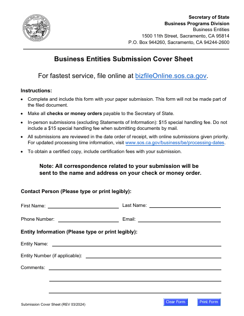 Form CORR-CORP Certificate of Correction - California