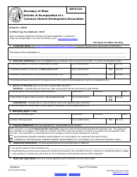 Form ARTS-CID Articles of Incorporation of a Common Interest Development Association - California, Page 2