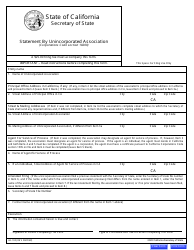 Form UA-100 Statement by Unincorporated Association - California, Page 3