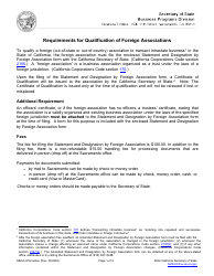 Form S&amp;DA Statement and Designation by Foreign Association - California, Page 2