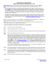 Form LL-27 Statement by Foreign Partnership - California, Page 2
