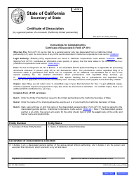 Form LP-101 Certificate of Dissociation - California, Page 2