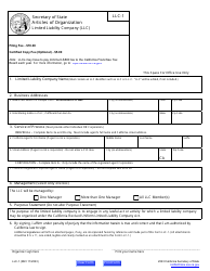 Form LLC-1 Articles of Organization Limited Liability Company (LLC) - California, Page 2
