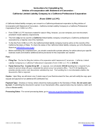Form CONV LLC-PC Articles of Incorporation With Statement of Conversion - California Limited Liability Company to a California Professional Corporation - California, Page 2