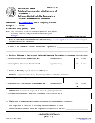 Form CONV LLC-PC Articles of Incorporation With Statement of Conversion - California Limited Liability Company to a California Professional Corporation - California, Page 7