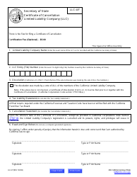 Form LLC-4/7 Certificate of Cancellation Limited Liability Company (LLC) - California, Page 2