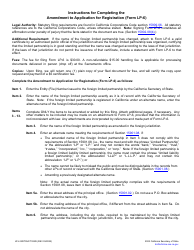 Form LP-6 Foreign Limited Partnership Amendment to Application for Registration - California, Page 2