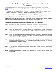 Form GP-7 Statement of Amendment/Cancellation - California, Page 2