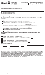 Form 9986E Prescribed Information for Purposes of Section 5.0.1 - Ontario, Canada