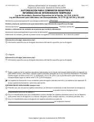 Document preview: Formulario GCI-1040A-S Autorizacion Para Compartir Registros E Informacion De Intervencion Temprana - Arizona (Spanish)