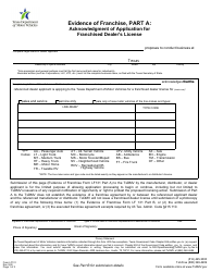 Form LF131 Acknowledgment of Application for Franchised Dealer&#039;s License - Texas