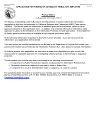 Form BGC-TKE-001 Application for Finding of Suitability Tribal Key Employee - California, Page 2
