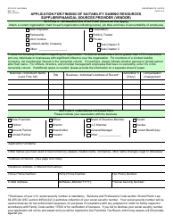 Form BGC100 Application for Finding of Suitability Gaming Resources Supplier/Financial Sources Provider (Vendor) - California, Page 3