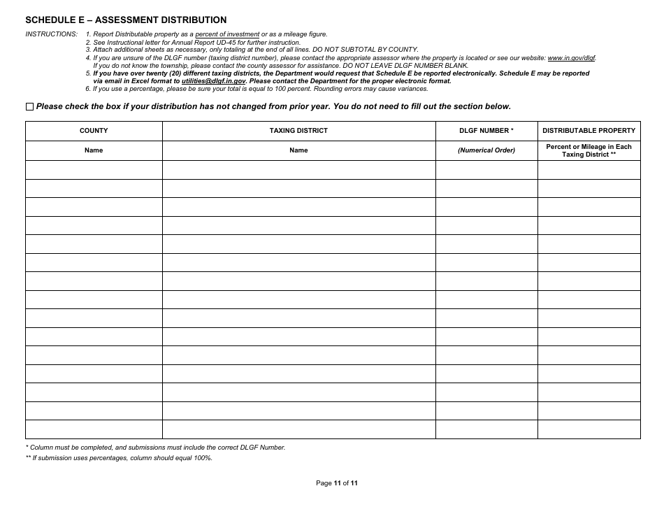 State Form 40408 (U.D. Form 45) Annual Report - Indiana, Page 11