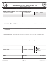 Form PHS-4392 Commissioned Officer - Billet Description