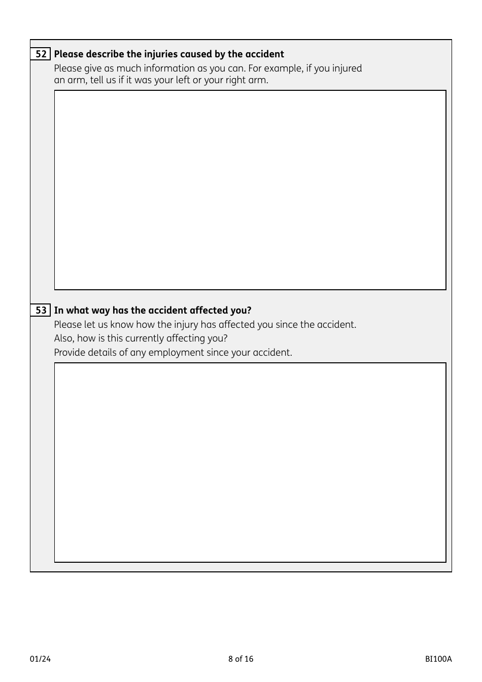 Form BI100A Industrial Injuries Disablement Benefit - United Kingdom, Page 8