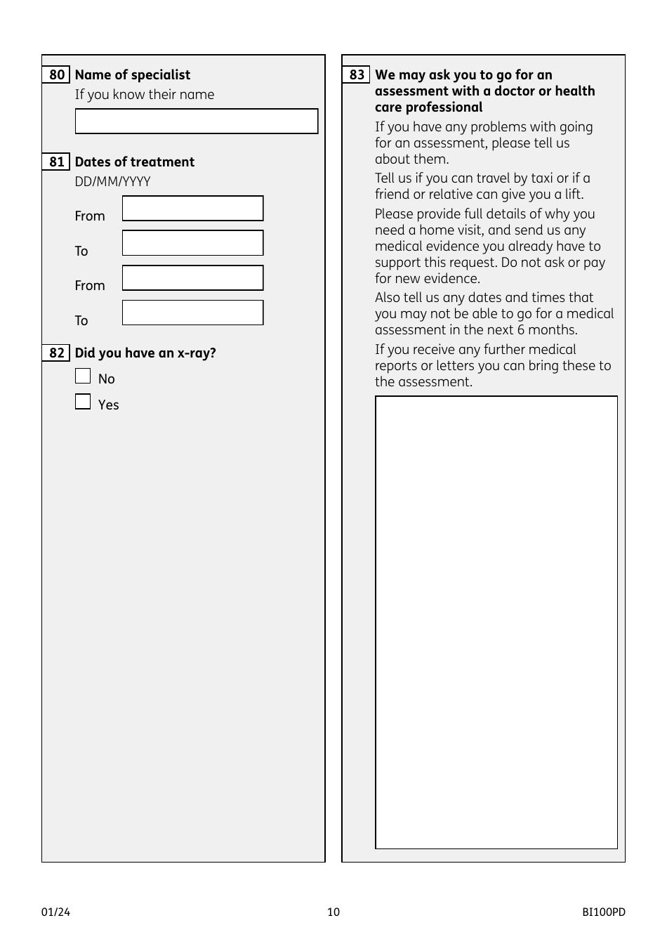 Form BI100PD Industrial Injuries Disablement Benefit for a Prescribed Industrial Disease - United Kingdom, Page 10