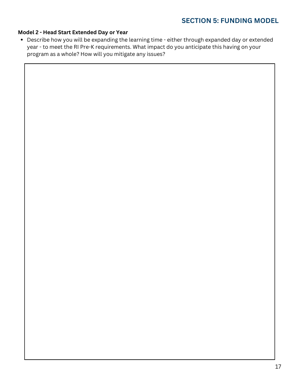 Rhode Island Pre-kindergarten Expansion Grant Application - Rhode Island, Page 17