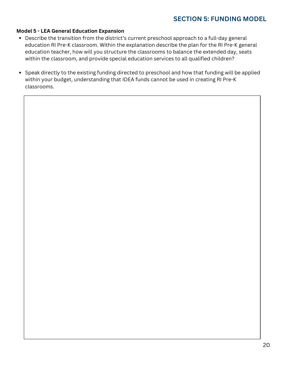 Rhode Island Pre-kindergarten Expansion Grant Application - Rhode Island, Page 20