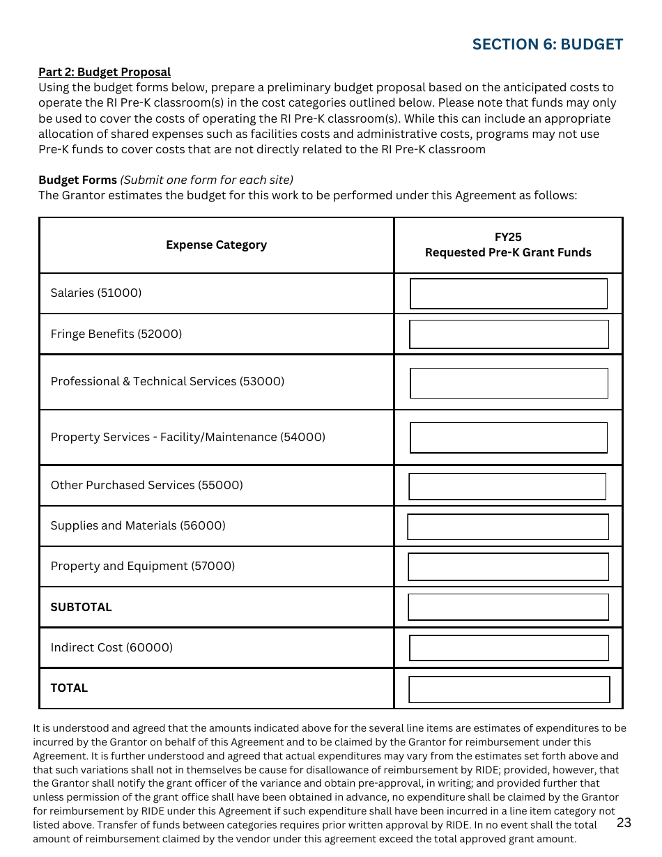 2025 Rhode Island Rhode Island Prekindergarten Expansion Grant Application Fill Out, Sign