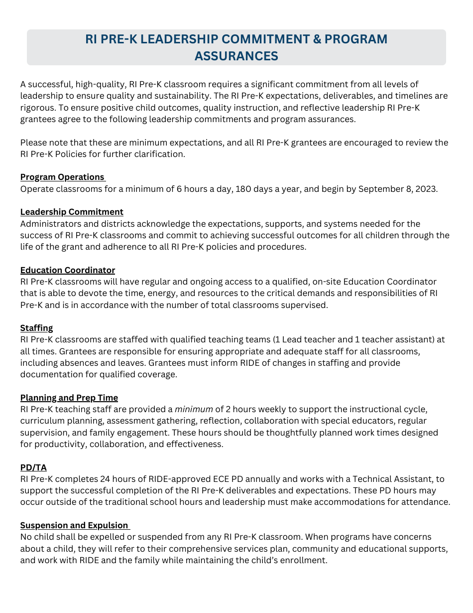Additional Budget Sheets for Multi-Classroom Applications - Rhode Island, Page 5