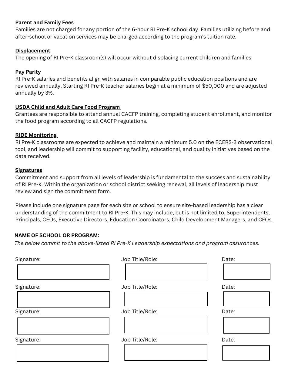 Additional Budget Sheets for Multi-Classroom Applications - Rhode Island, Page 6
