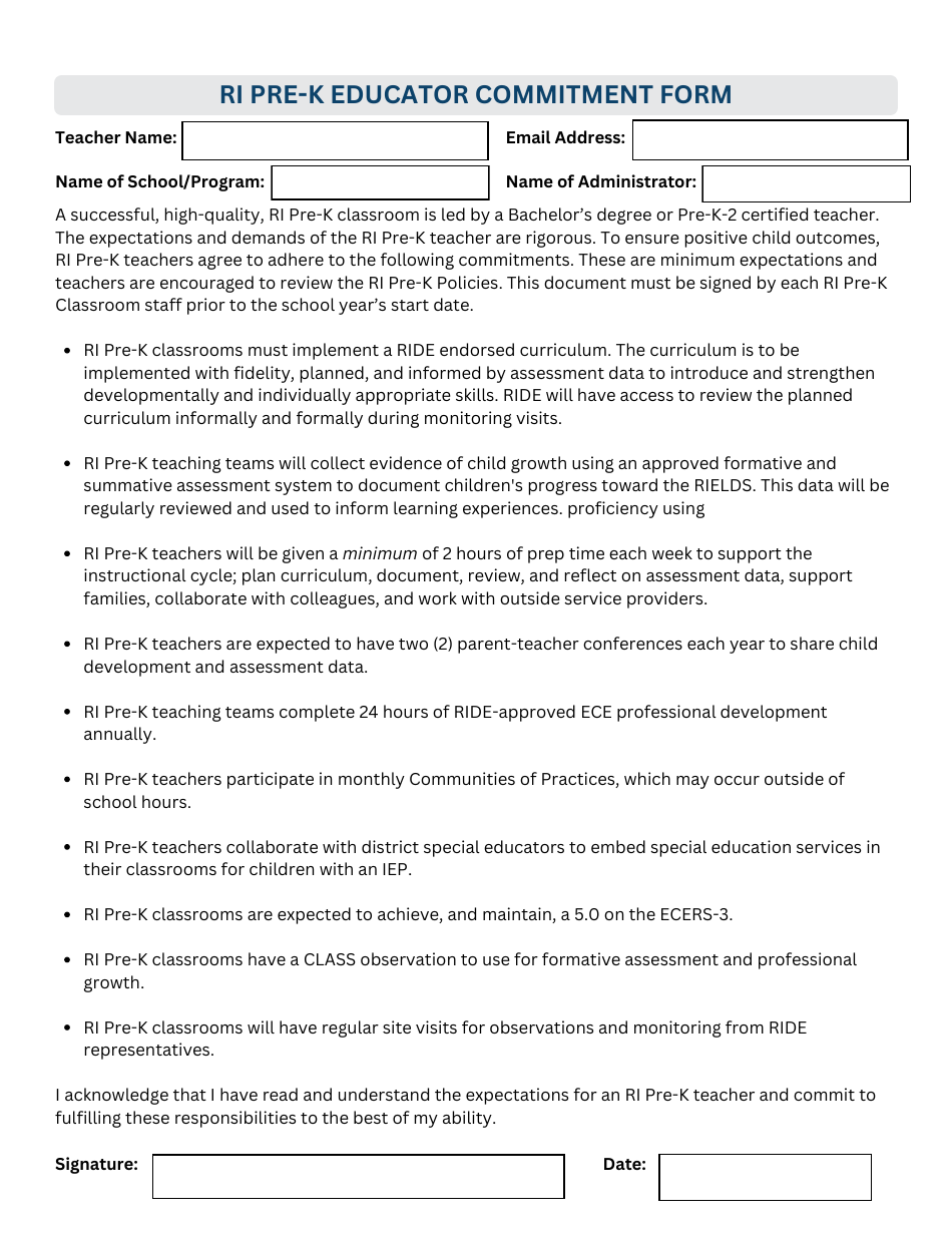 Additional Budget Sheets for Multi-Classroom Applications - Rhode Island, Page 7