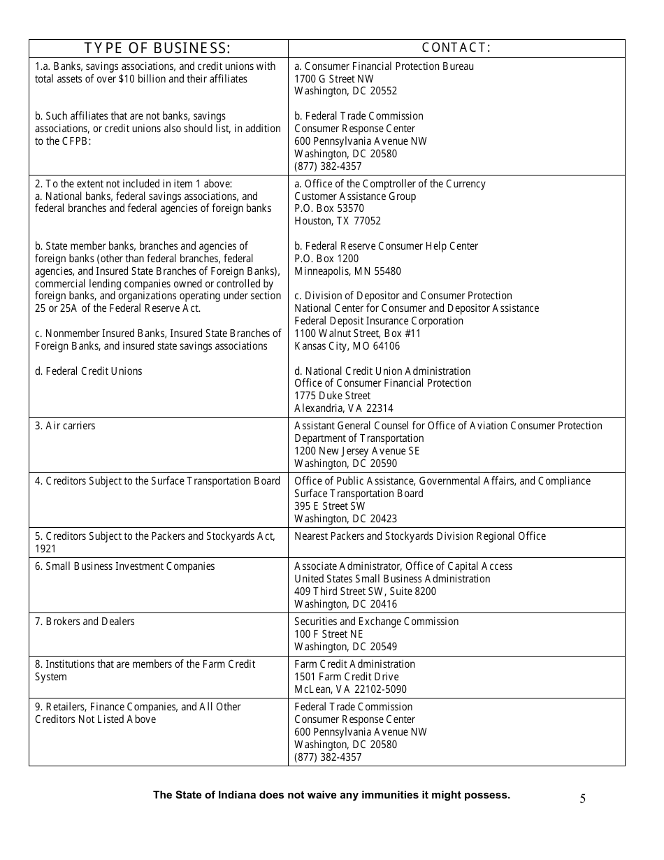 State Form 51334 Applicant Disclosure and Release for Consumer and Investigative Consumer Reports - Indiana, Page 5