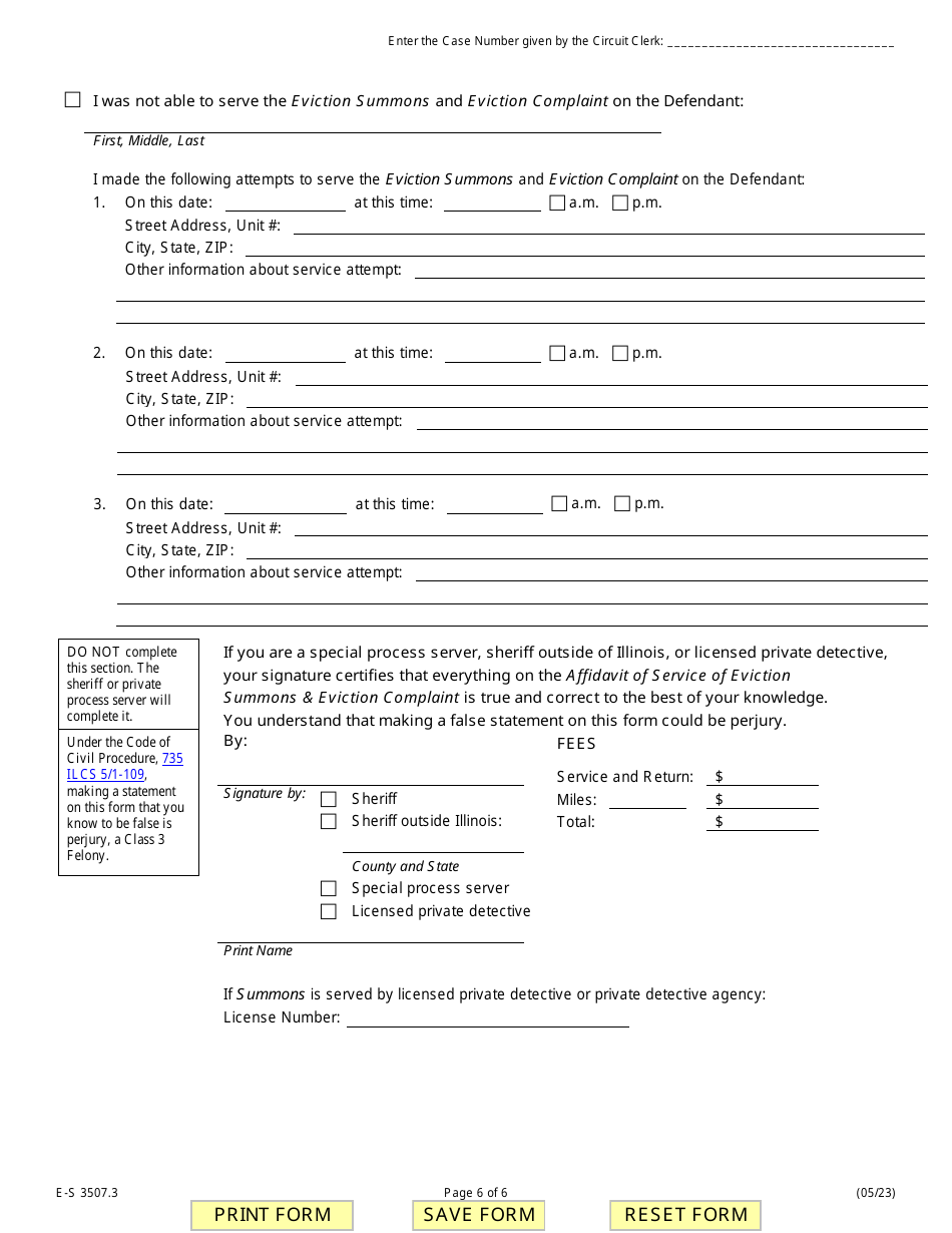 Form E-S3507.3 Eviction Summons - Illinois, Page 6