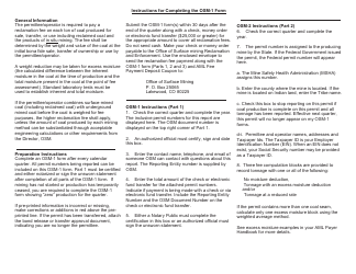 Instructions for Form OSM-1 Coal Reclamation Fee Report