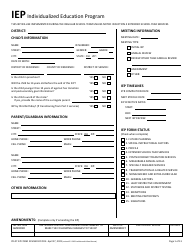 Document preview: Form PR-07 Individualized Education Program - Ohio
