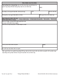 Form MSC2093 Request for Access to Records - Oregon (Vietnamese), Page 2