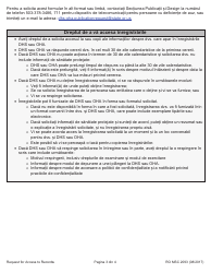 Form MSC2093 Request for Access to Records - Oregon (Romanian), Page 3