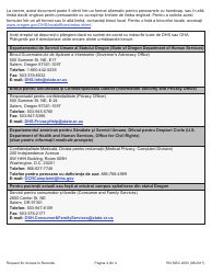 Form MSC2093 Request for Access to Records - Oregon (Romanian), Page 4