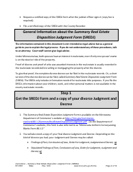 Form DIV1601 Instructions - Summary Real Estate Disposition Judgment Form (Sredj) - Minnesota, Page 2