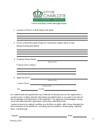Fence and Wall Certificate Application - City of Charlotte, North Carolina, Page 4
